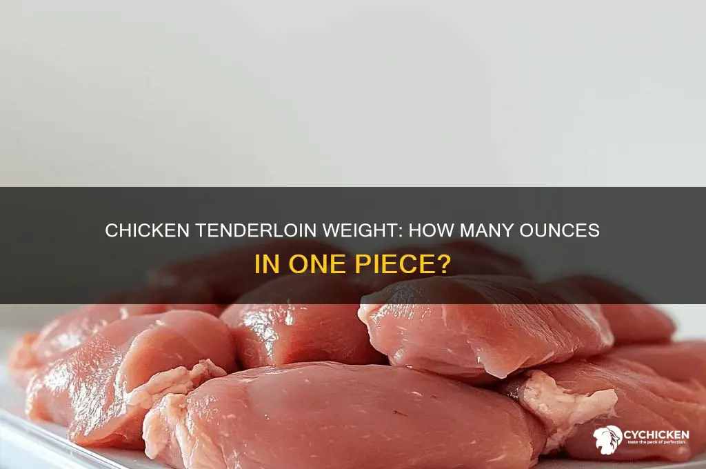 how many ounces in one chicken tenderloin