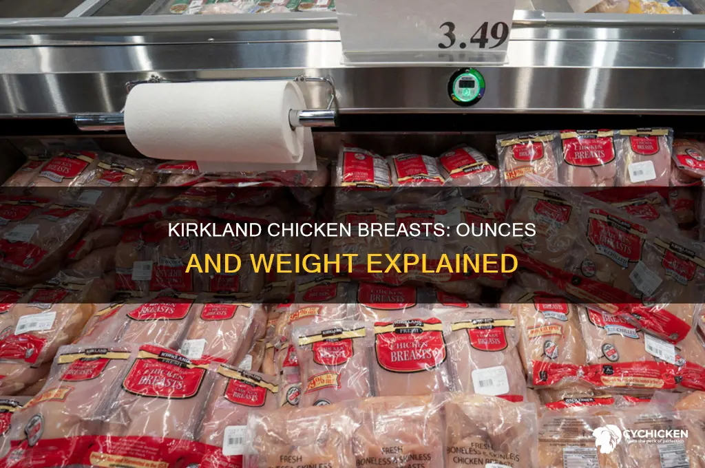 how many ounces in one kirkland chicken breat