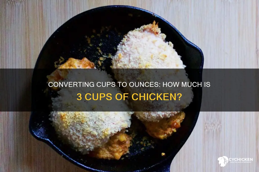 how many ounces is 3 cups of chicken