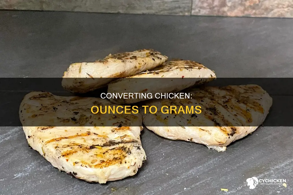 how many ounces is 30 grams of chicken
