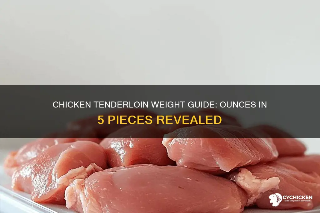how many ounces is 5 chicken tenderloins