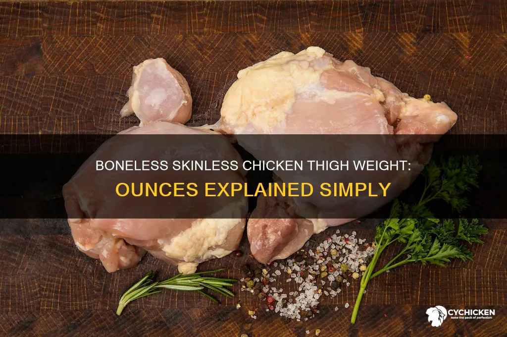 how many ounces is a boneless skinless chicken thigh