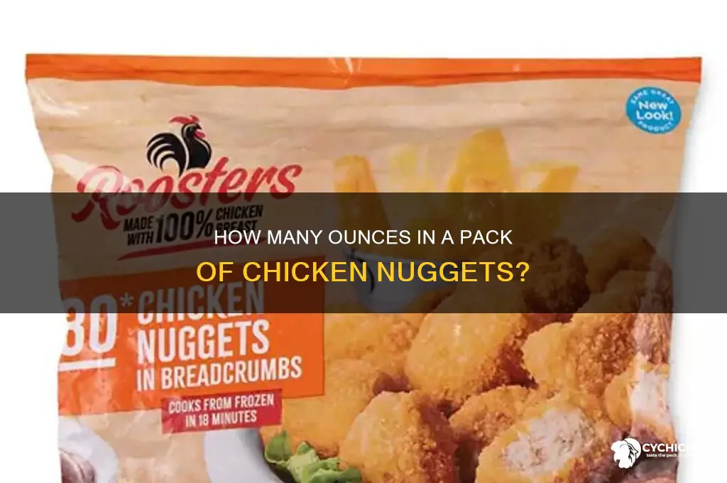 how many ounces is a pack chicken nuggets