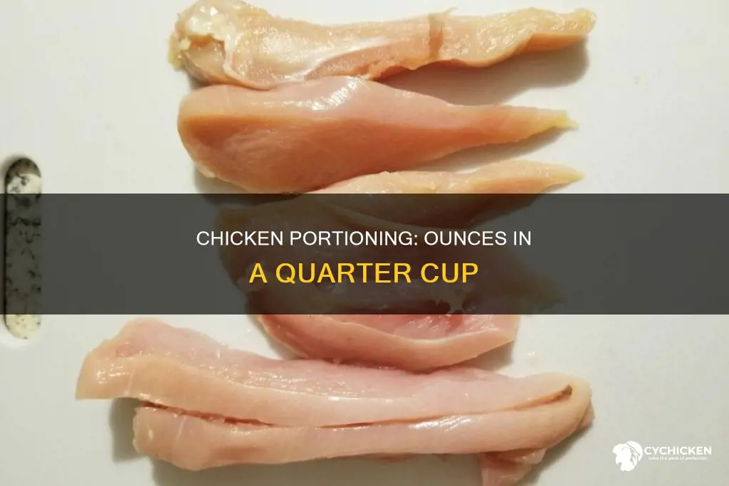 how many ounces of chicken in a quarter cup