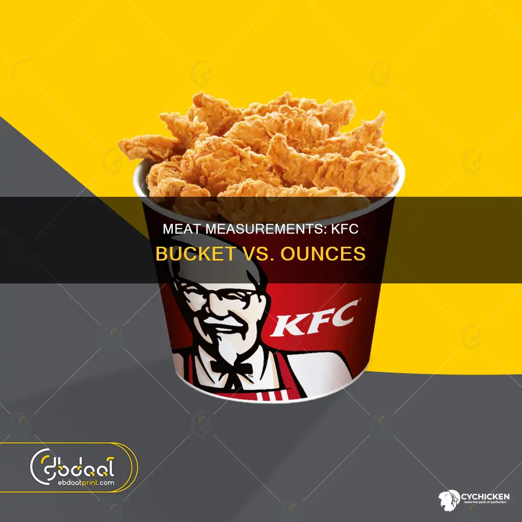 how many ounces of meat in kfc bucket of chicken