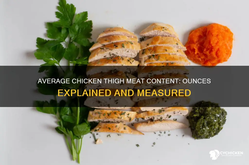 how many ounces of meat on average chicken thigh