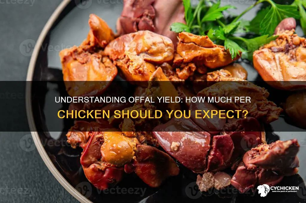 how many ounces of offal per chicken