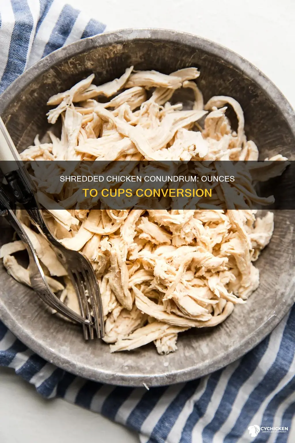 how many ounces of shredded chicken in a cup