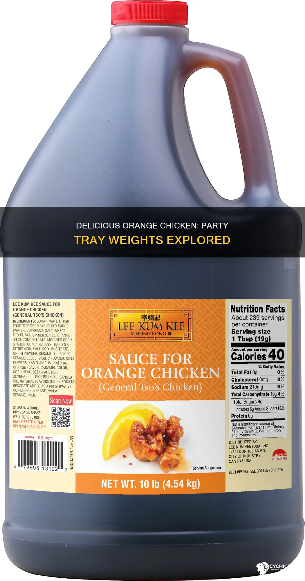 how many oz is a party tray of orange chicken