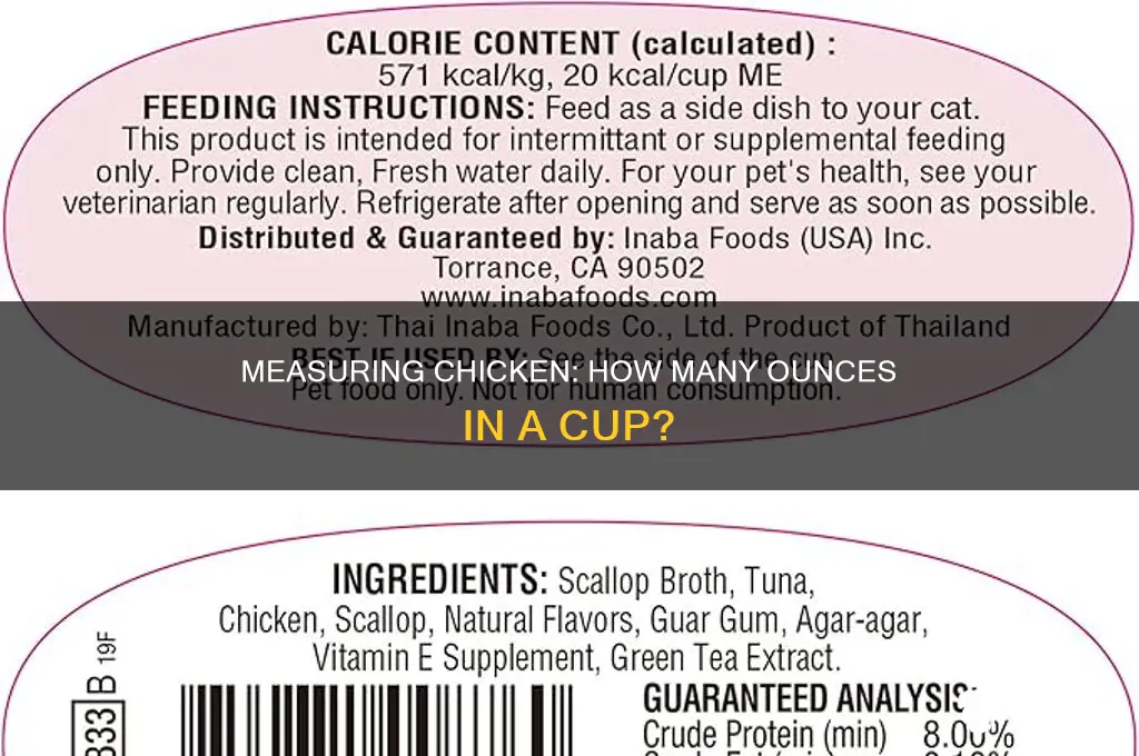 how many ozs in cup of chicken