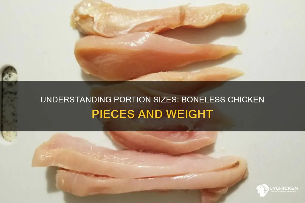 how many picese of bonekless chicken are 3 oz