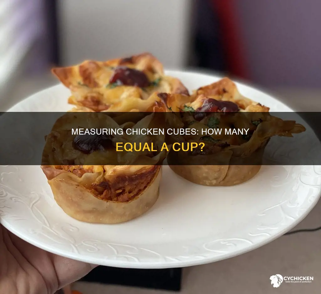 how many pieces of chicken cubes is a cup