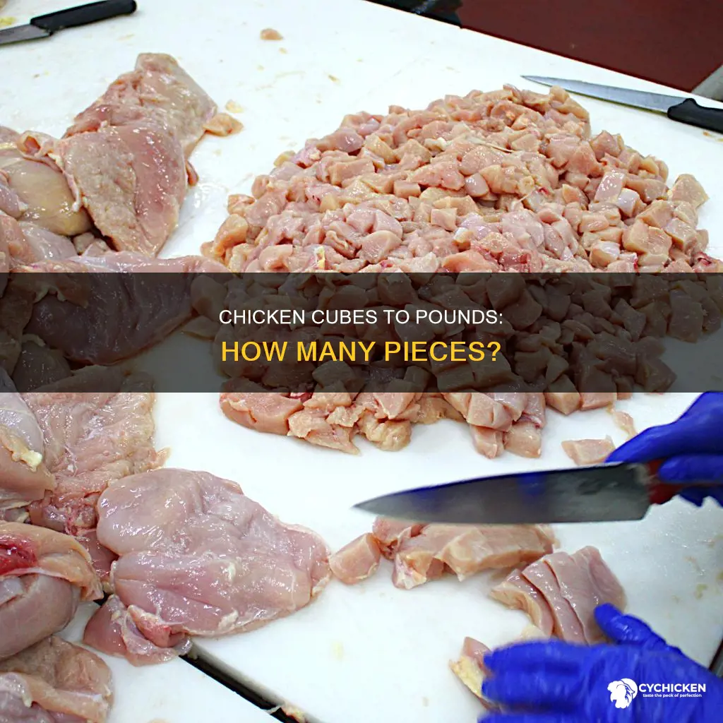 how many pieces of chicken cubes is a pound