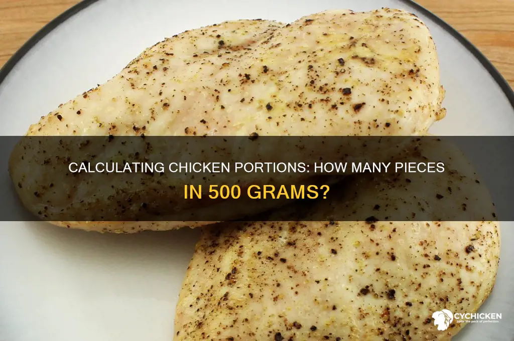 how many pieces of chicken in 500 grams