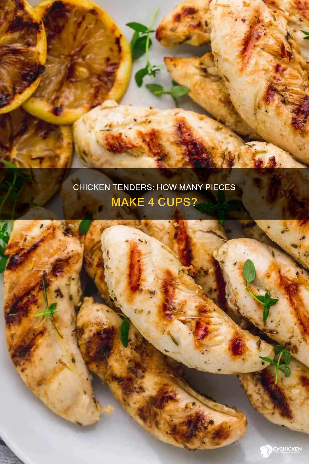 how many pieces of chicken tenders equals 4 cups
