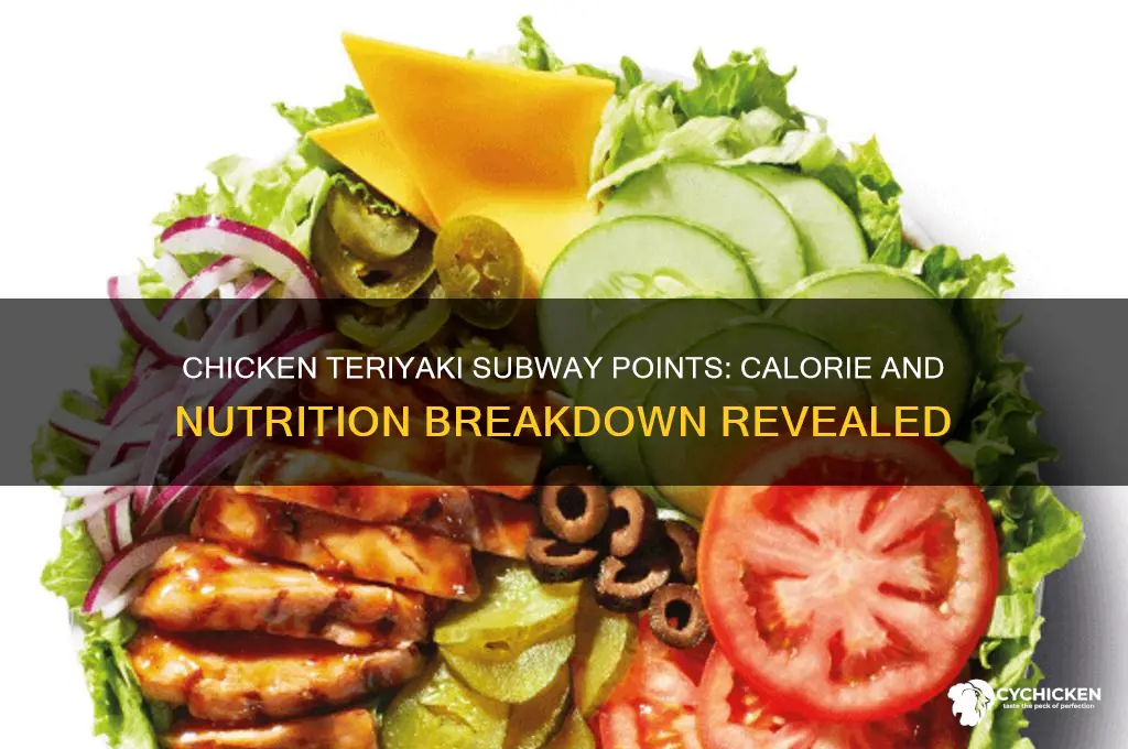 how many points is a chicken teriyaki subway