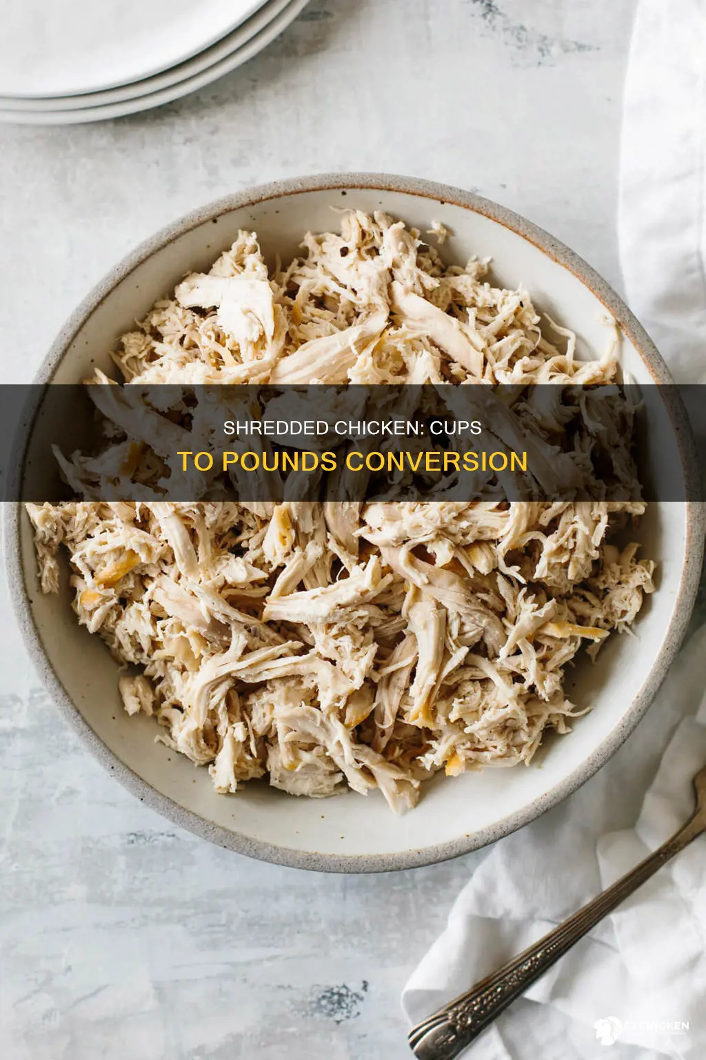how many pounds are in a cup of shredded chicken