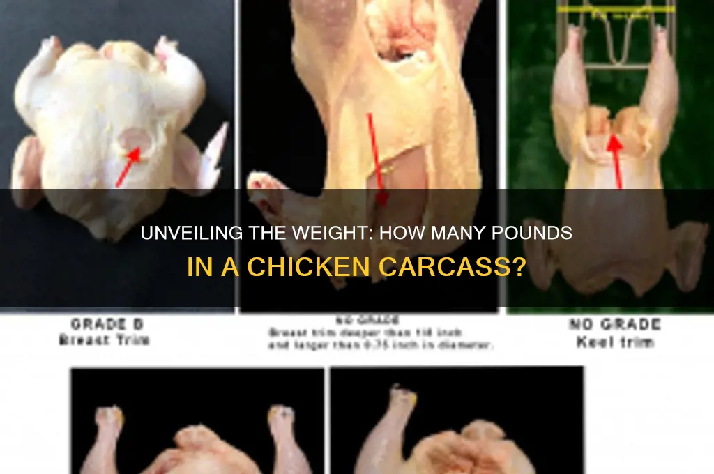 how many pounds in a chicken carcass