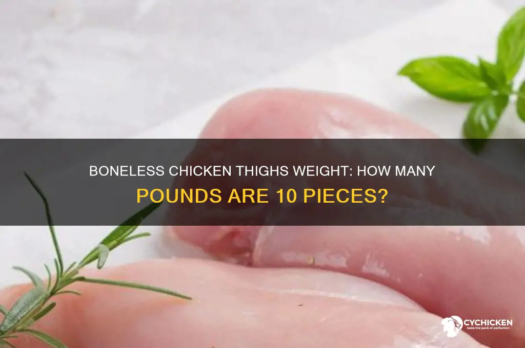 how many pounds is 10 boneless chicken thighs