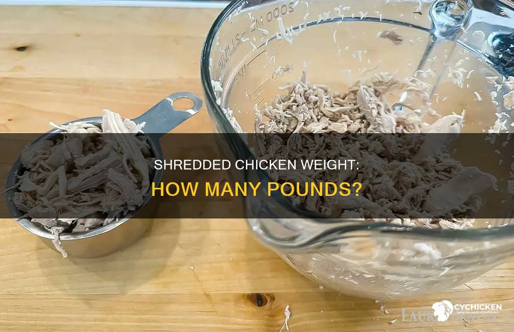 how many pounds is 2 1 2 cups shredded chicken