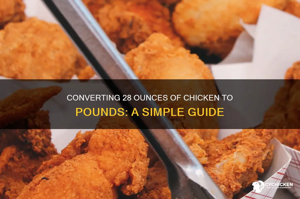 how many pounds is 28 ounces of chicken