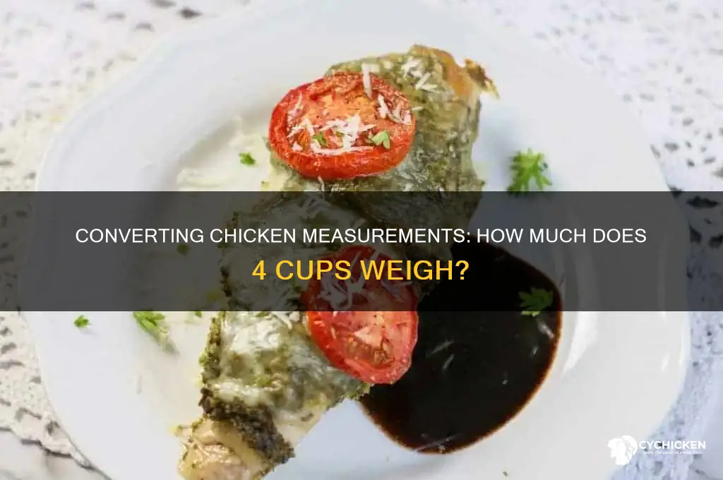 how many pounds is 4 cups of chicken