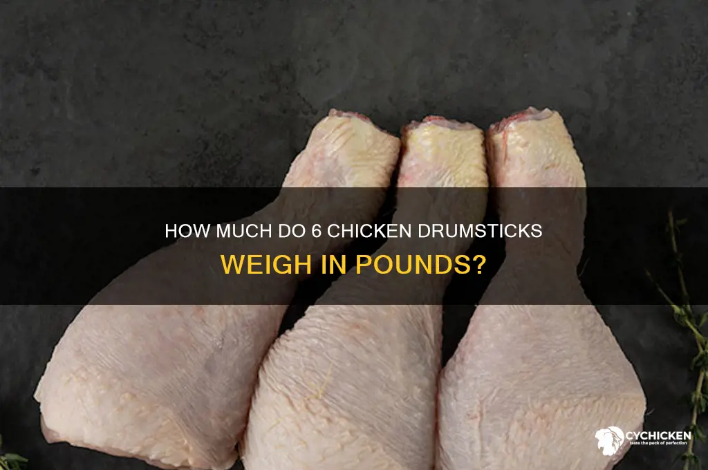 how many pounds is 6 chicken drumsticks