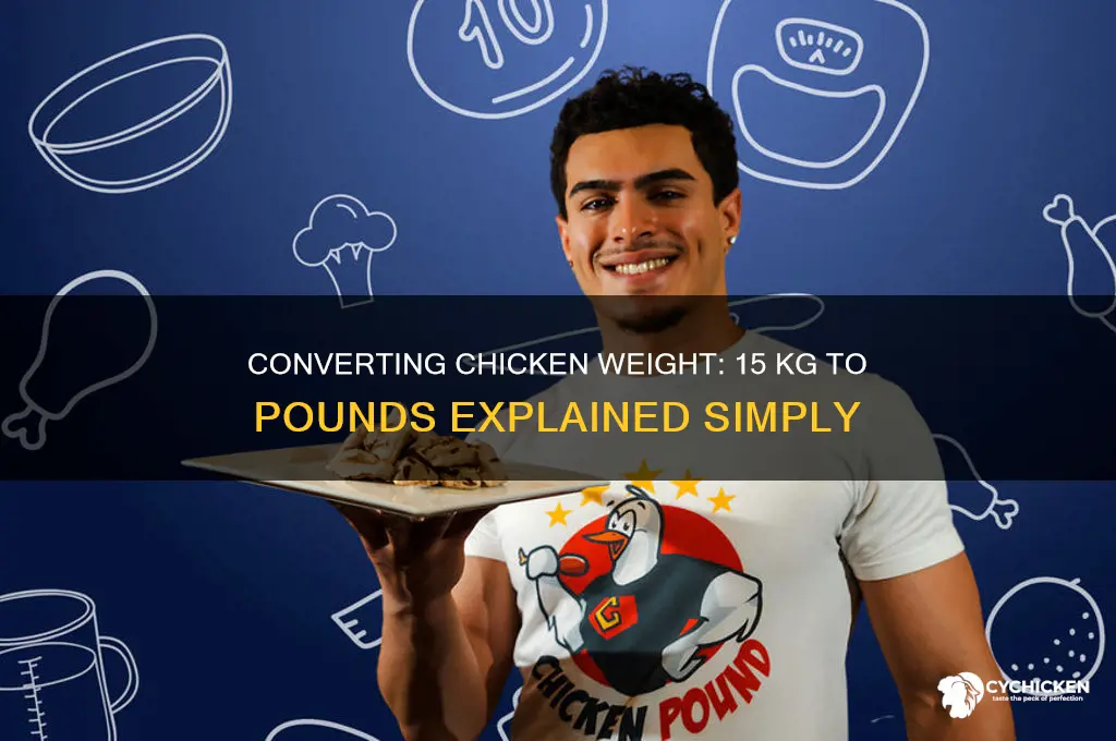 how many pounds is a 15 kg chicken