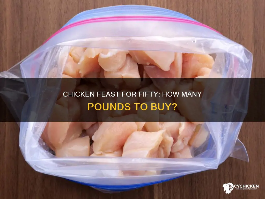 how many pounds of boneless chicken for 50 people