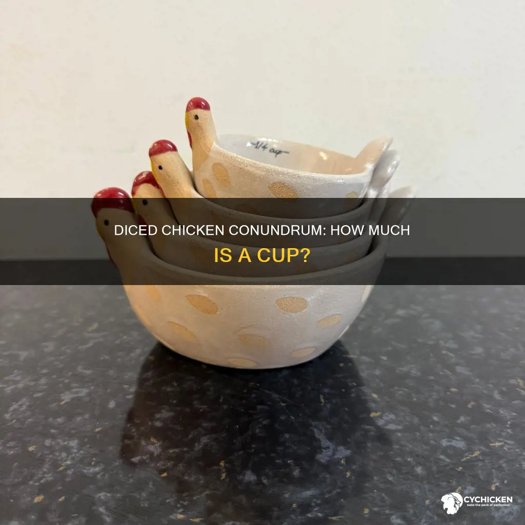 how many pounds of diced chicken in a cup