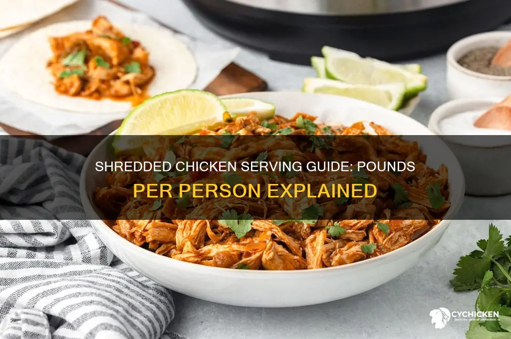 how many pounds of shredded chicken per person