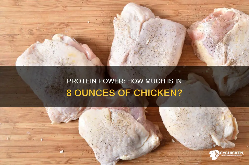 how many protein in 8 oz chicken