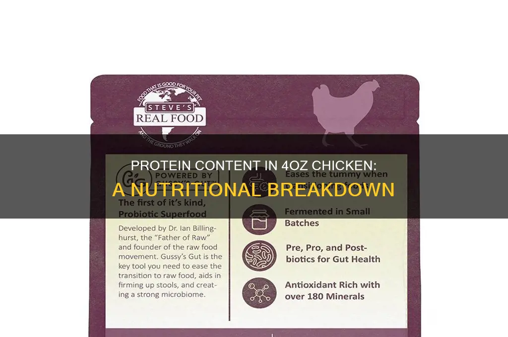 how many proteins in 4oz of chicke