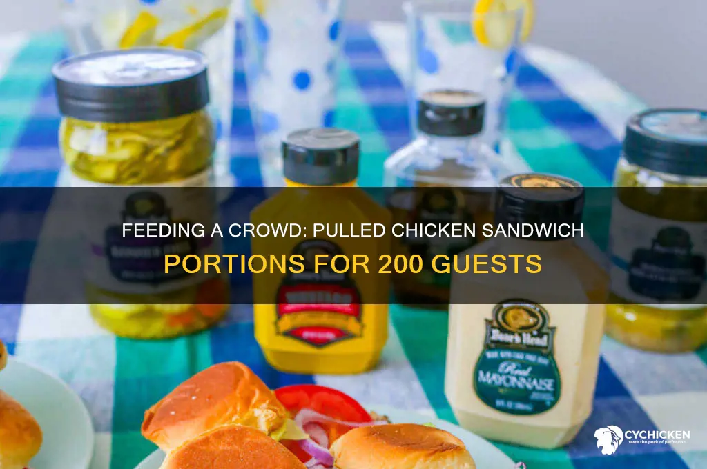 how many pulled chicken sandwiches for 200 people