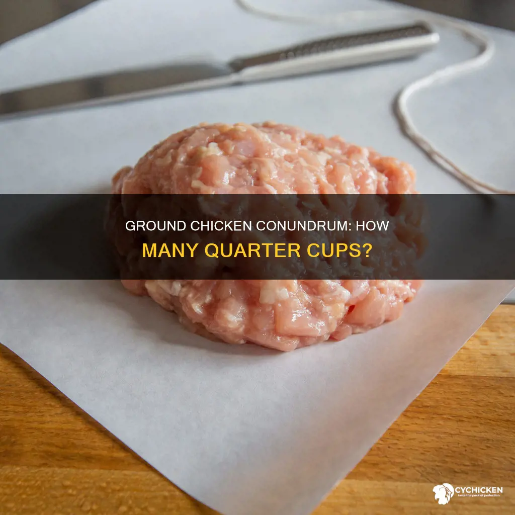 how many quarter cups of ground chicken in a pound