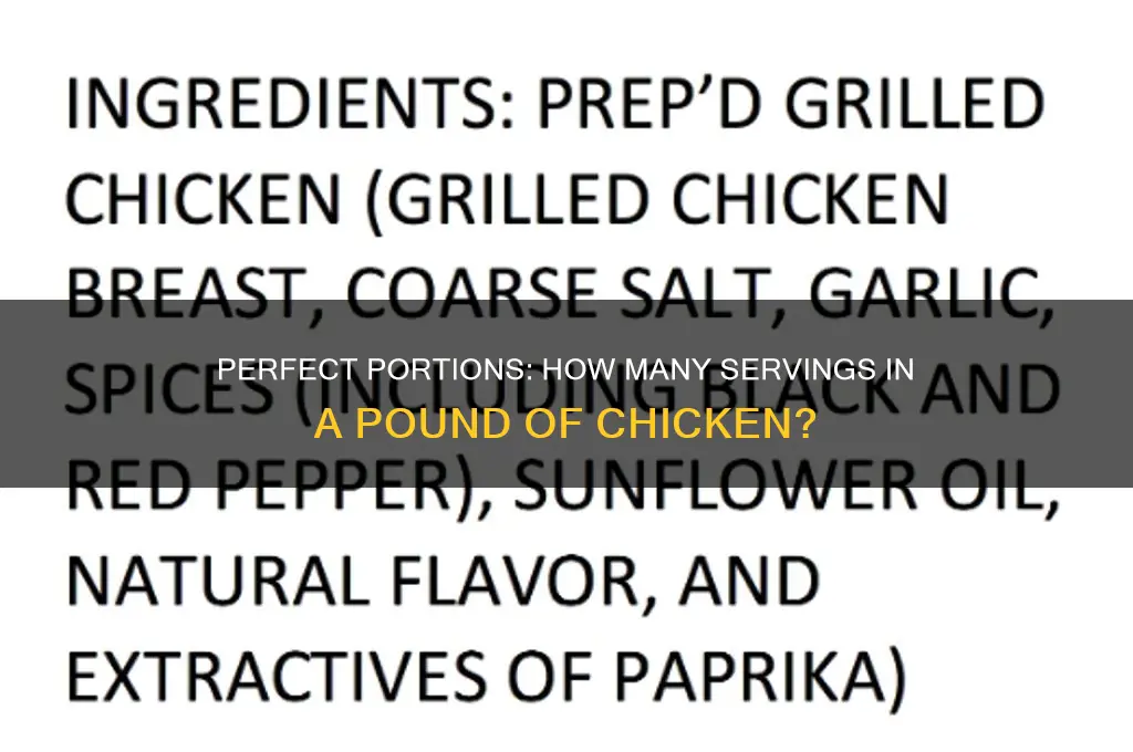 how many servering in pound of chicken