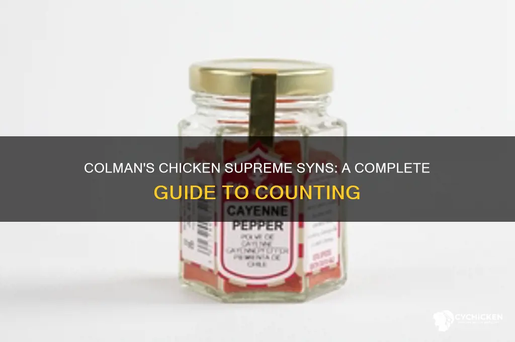 how many syns in colmans chicken supreme