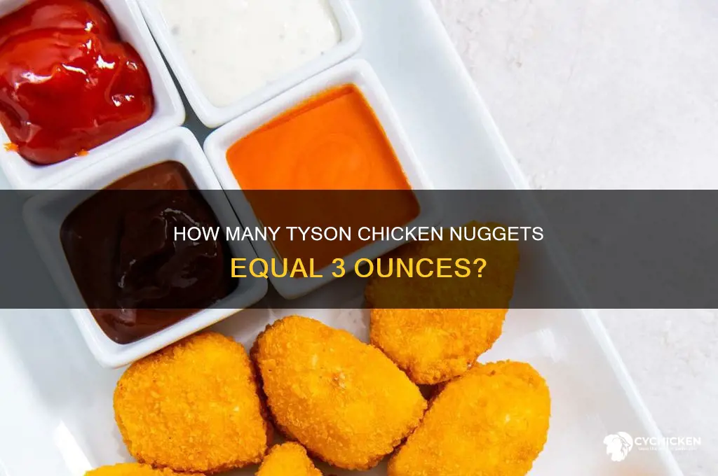 how many tyson chicken nuggets is 3 oz
