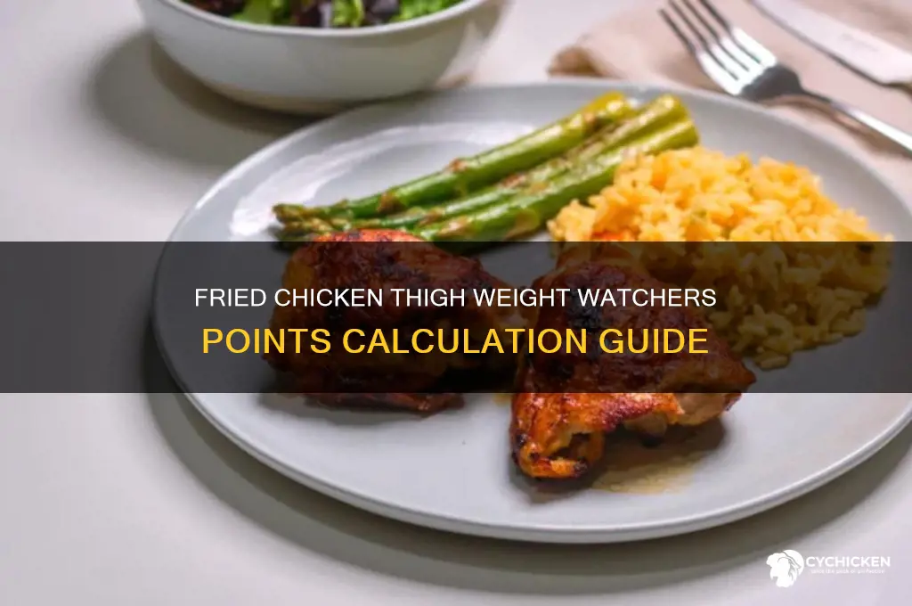 how many weight watchers points in fried chicken thigh