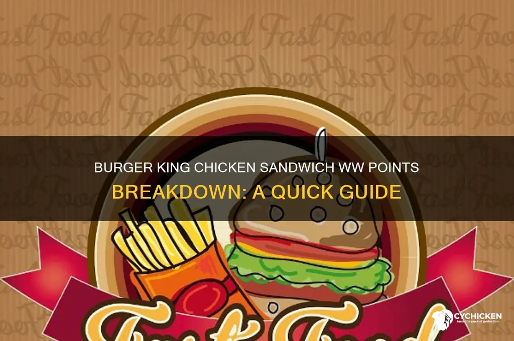 how many ww points in a burger king chicken sandwich