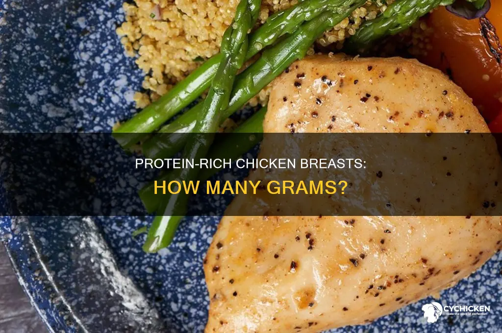 how mny grams of protein in chicken breats