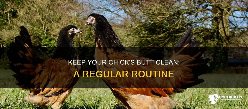 how often ahould you clean a chicks poopy but