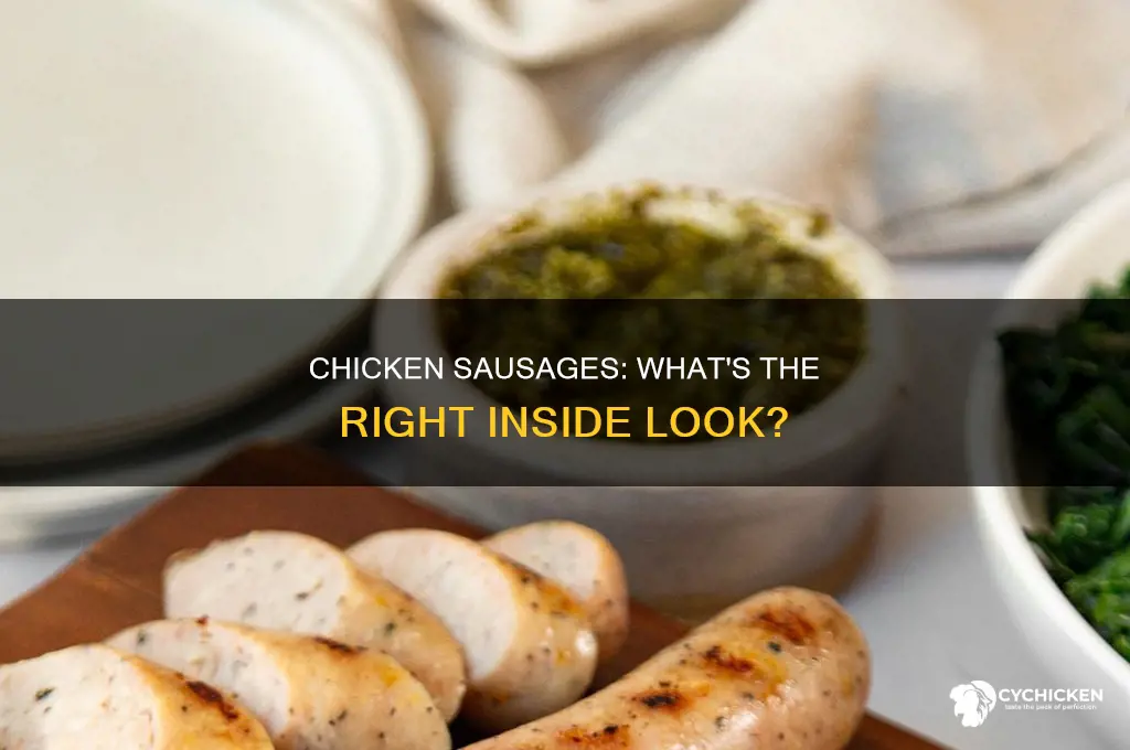 how should chicken sausages look on the inside