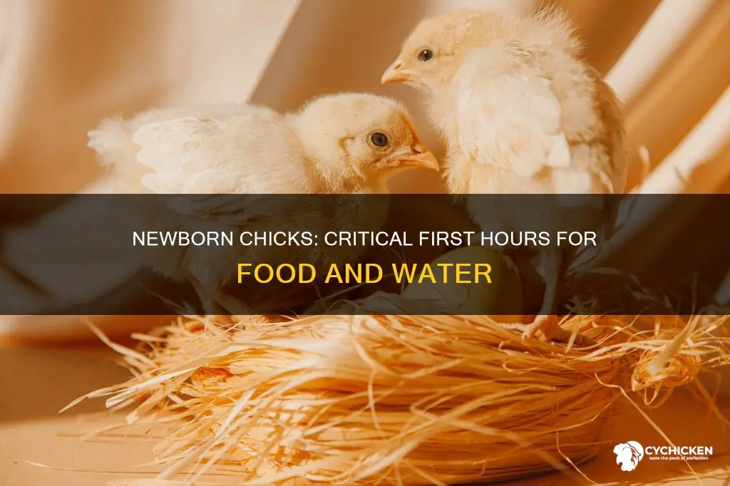how soon does new born chicks need food & watee