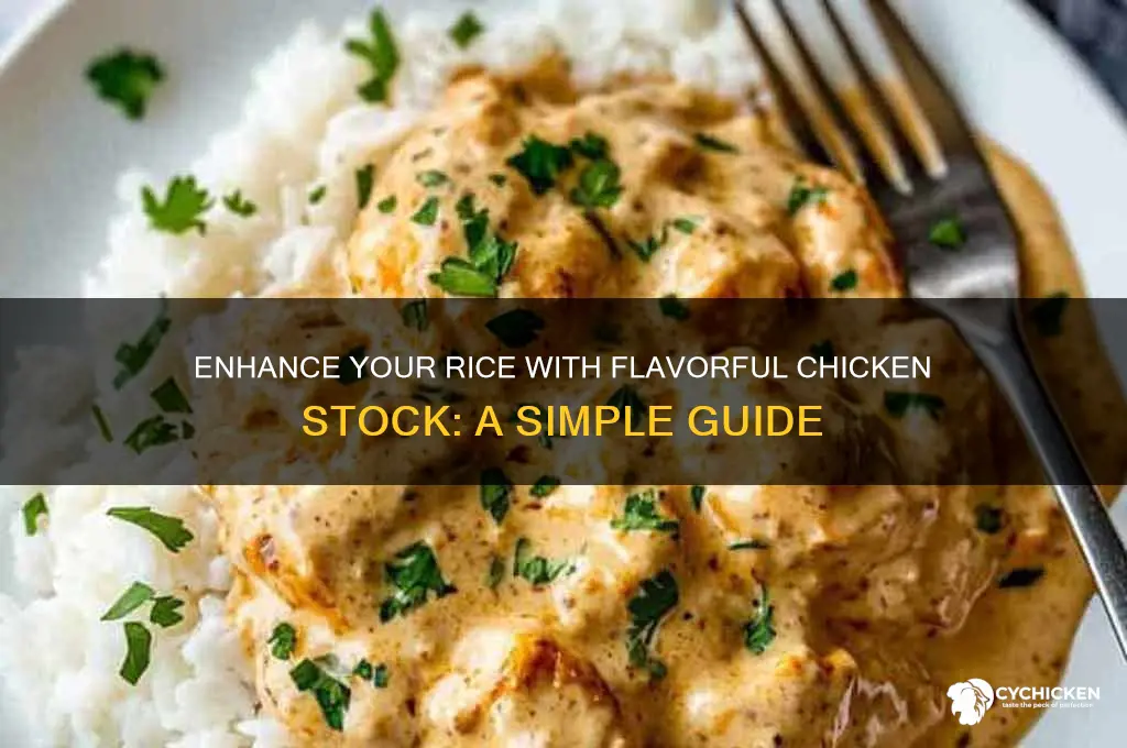how to add chicken stock to rice