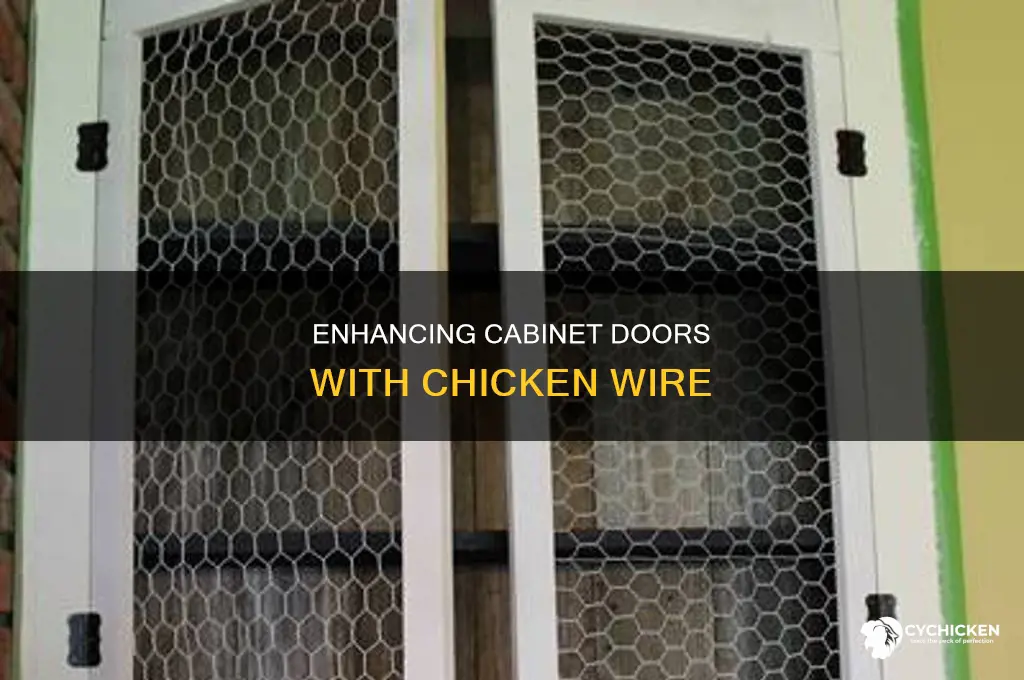 how to add chicken wire to cabinet doors