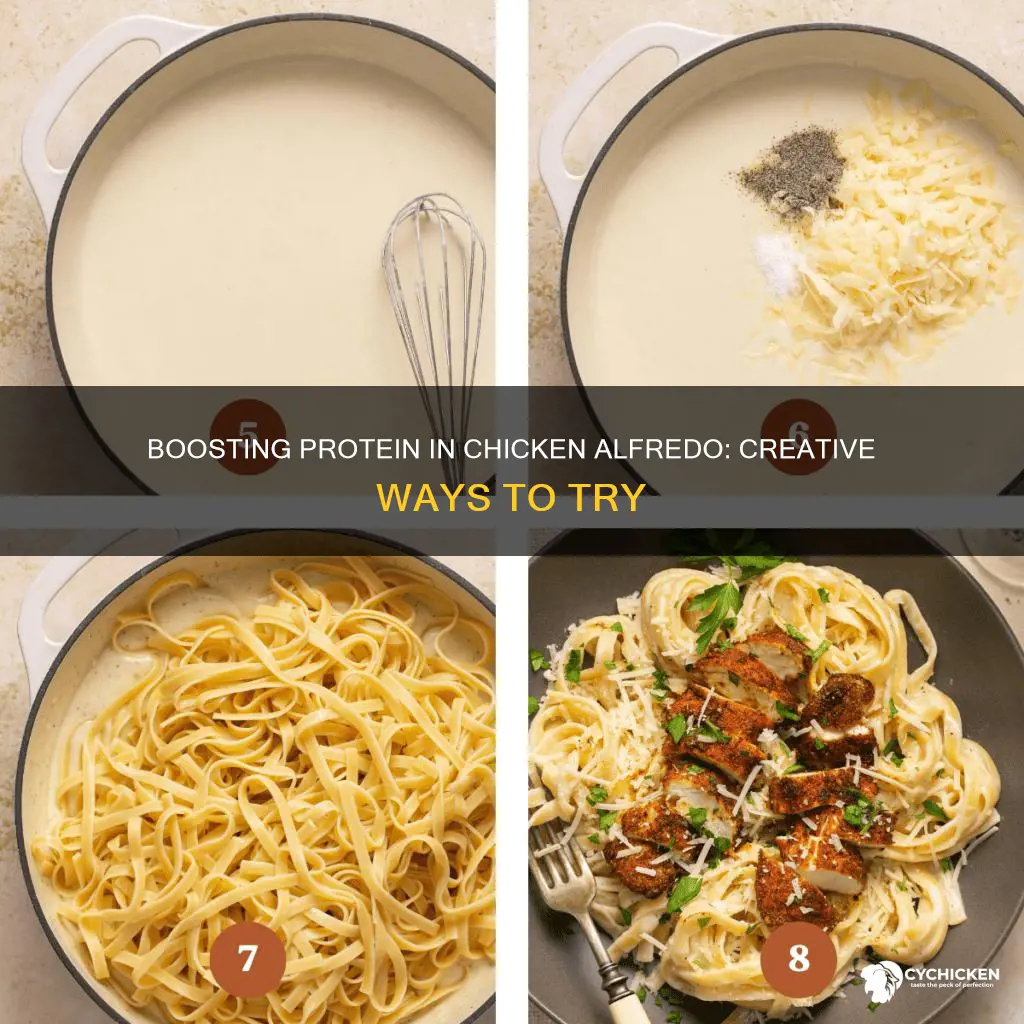 how to add more protein to chicken alfredo pasta