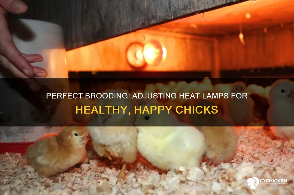 how to adjust heat lamp for chicks