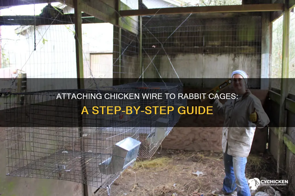 how to attach chicken wire in a rabbit cage
