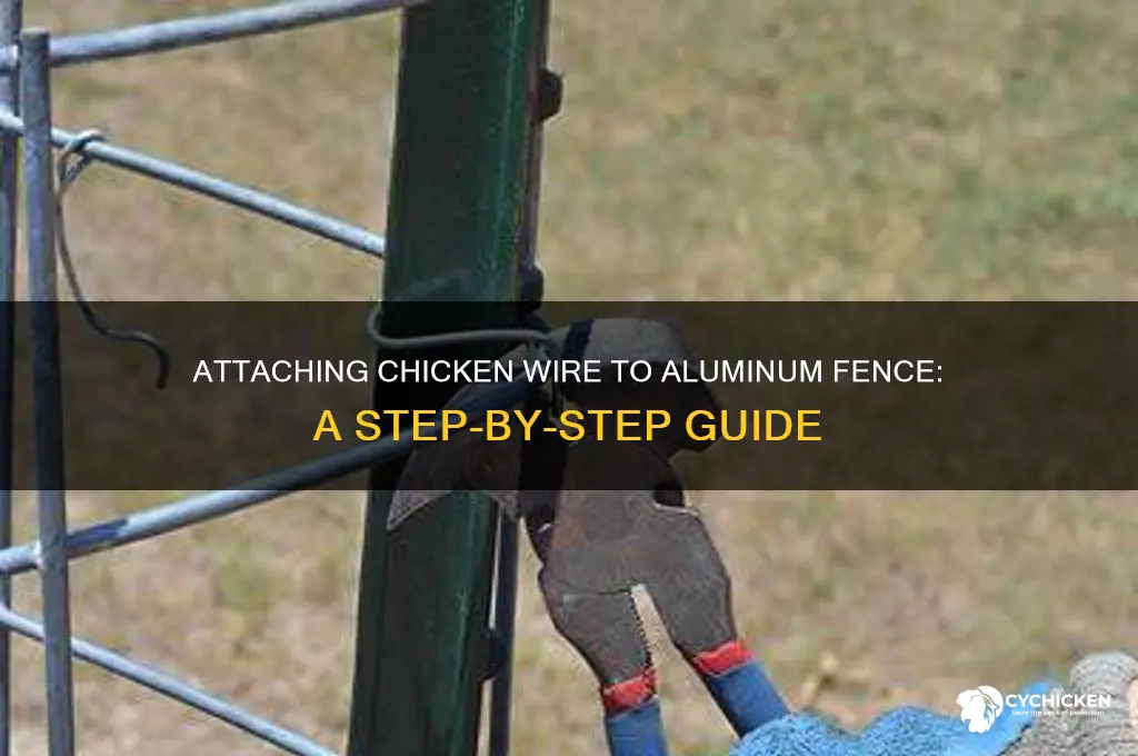how to attach chicken wire to aluminum fence